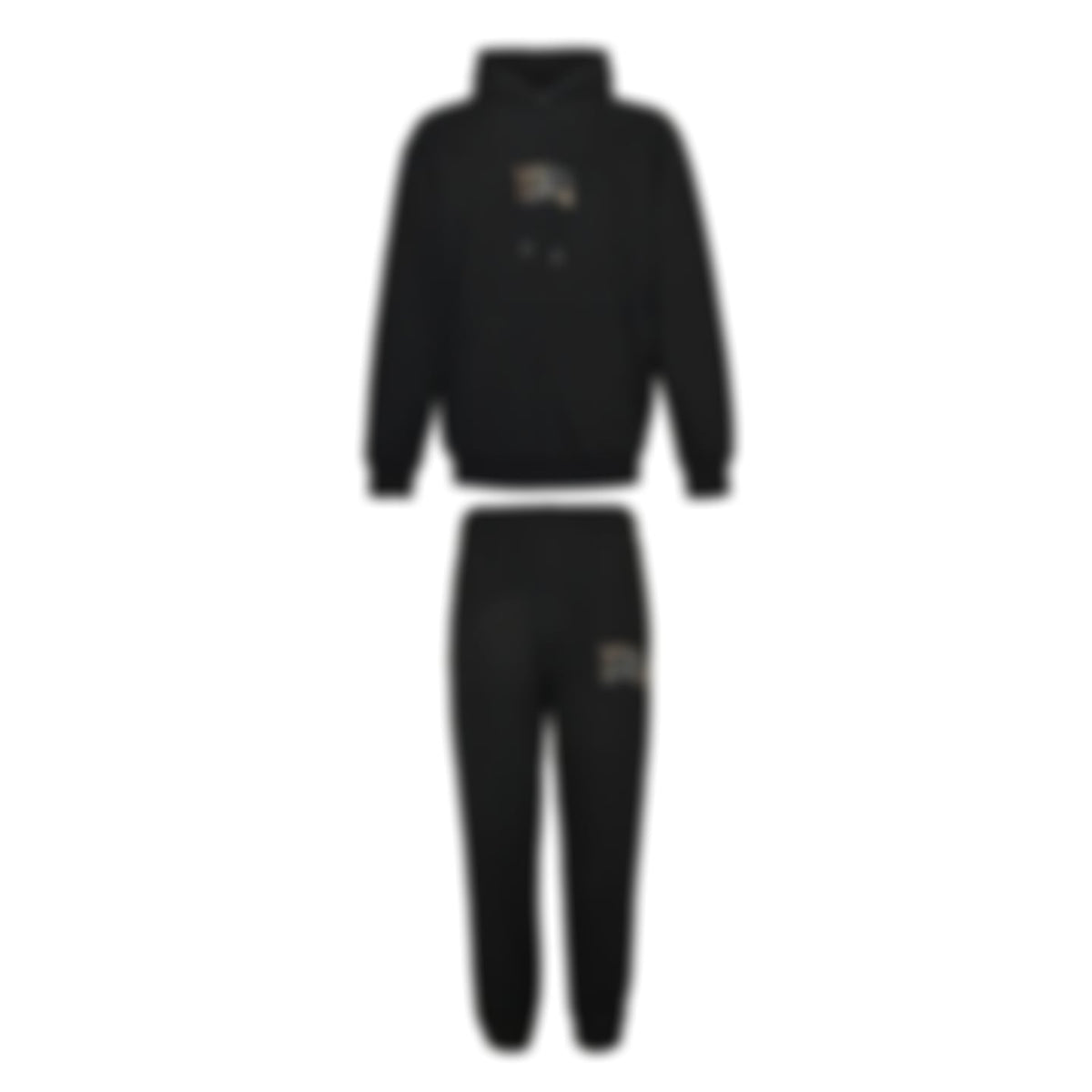 Check Equestrian Knight Embroidered Cotton Tracksuit | Black