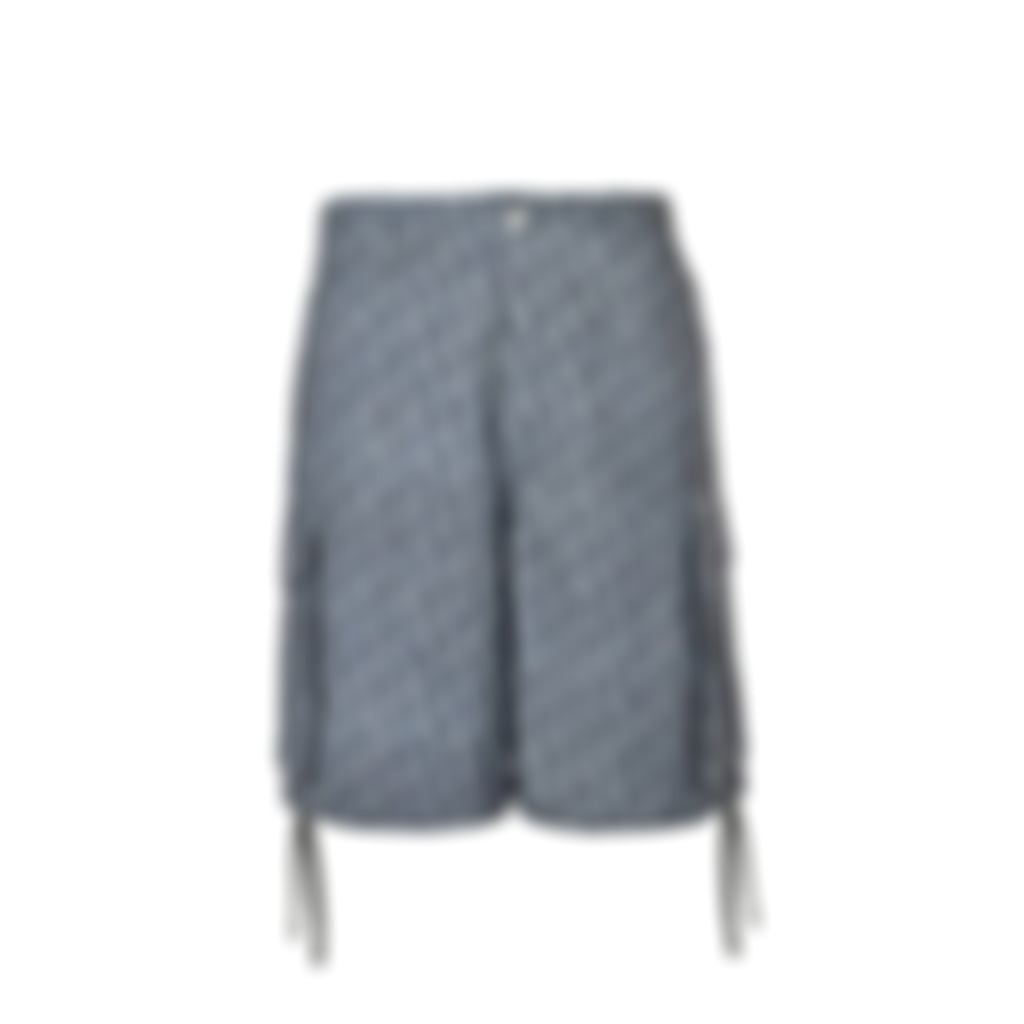 Oblique Jacquard Cargo Shorts - Blue