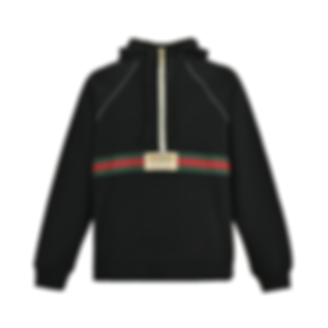 Web Stripe Half-Zip Hoodie