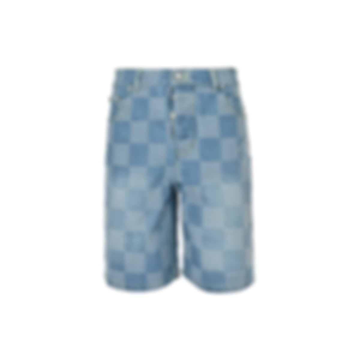 Damier Stitch Denim Shorts | Blue