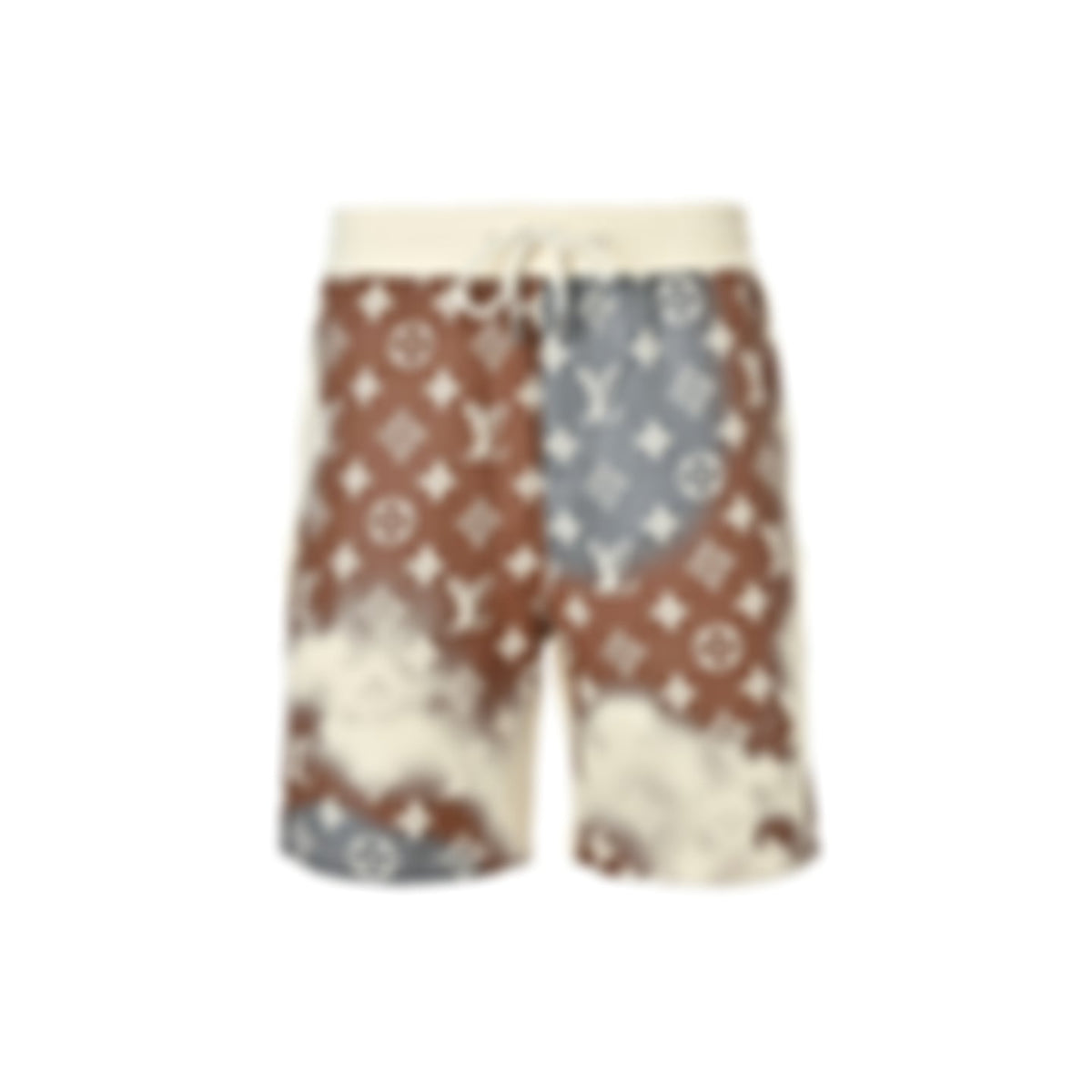 Halftone Monogram Track Shorts | Cream & Brown