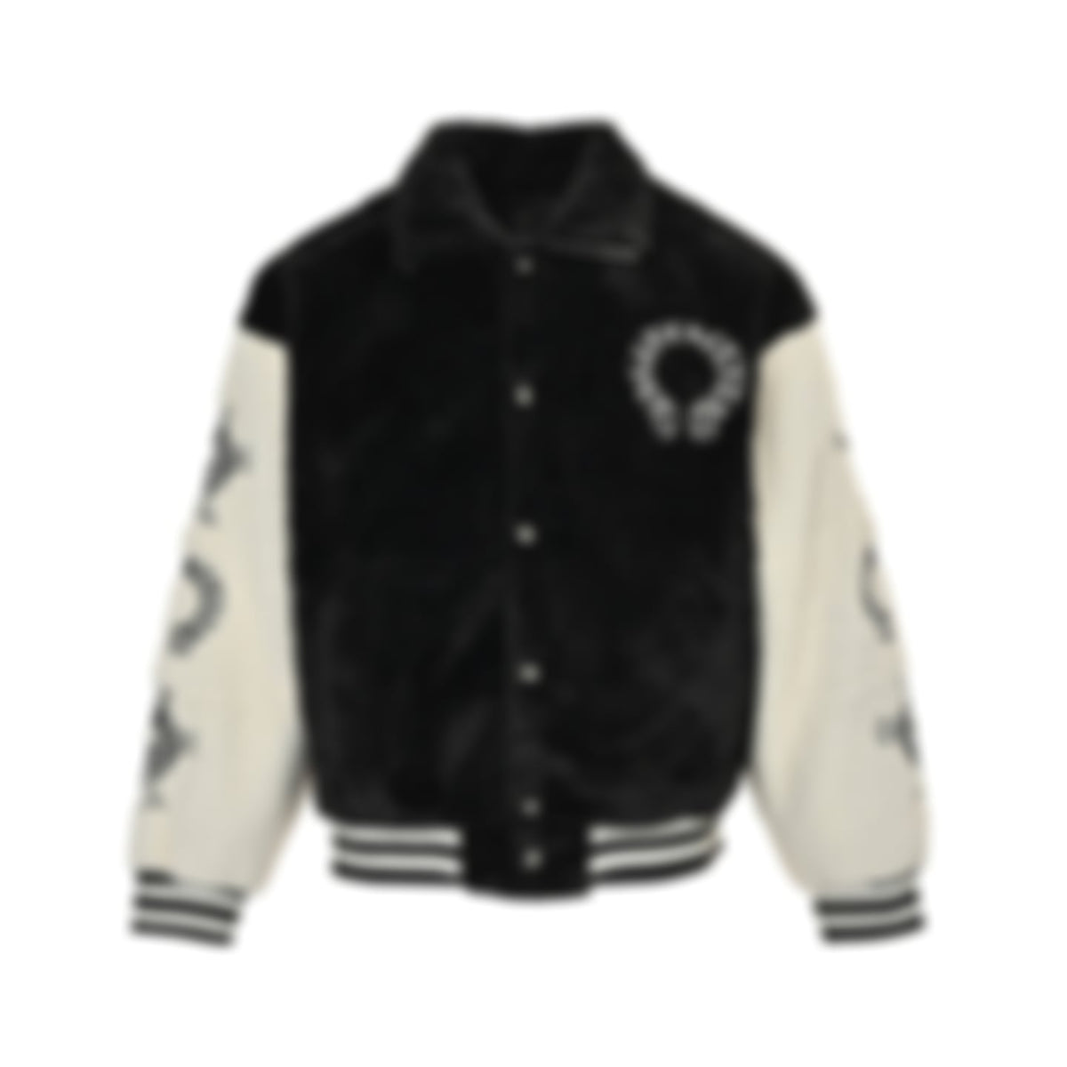 Faux Fur Horseshoe Logo Varsity Jacket