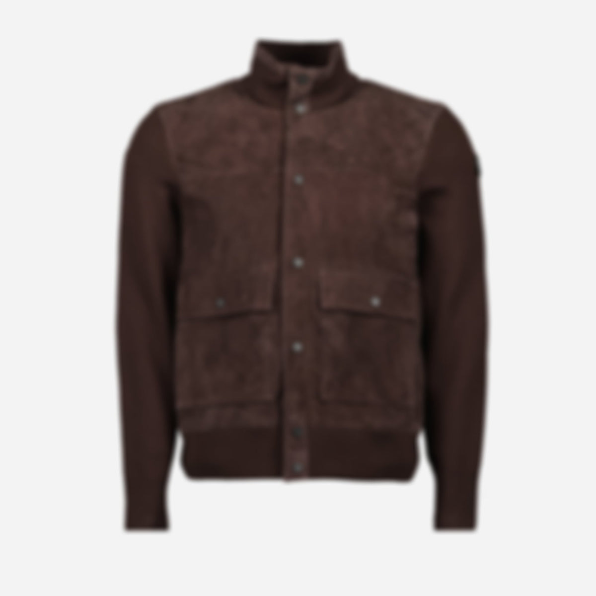Wool and Suede Cardigan