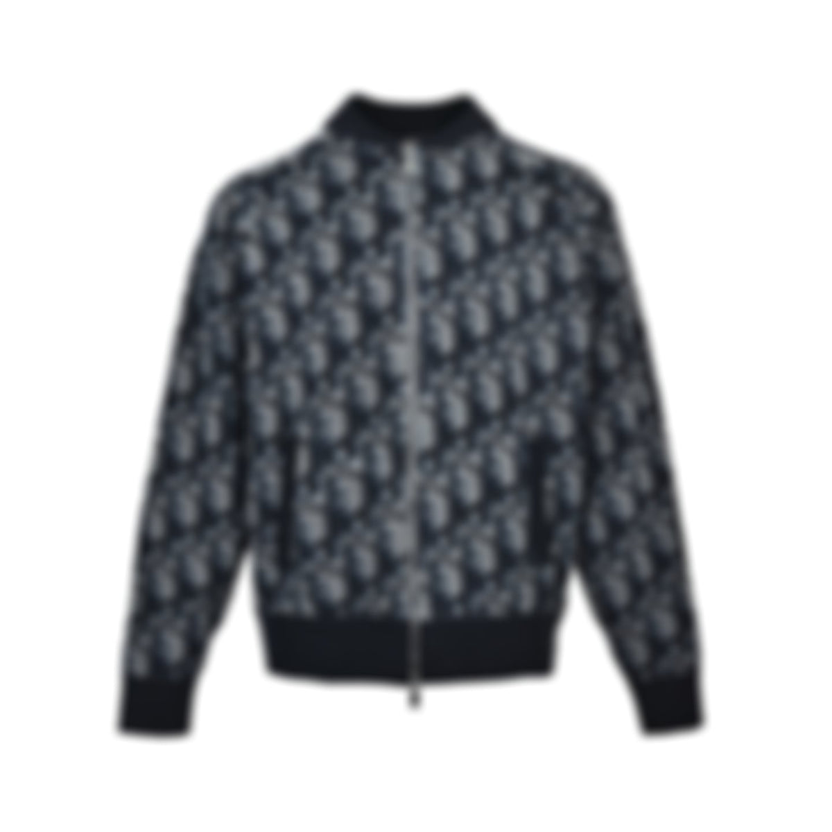 Oblique Jacquard Knit Bomber Jacket