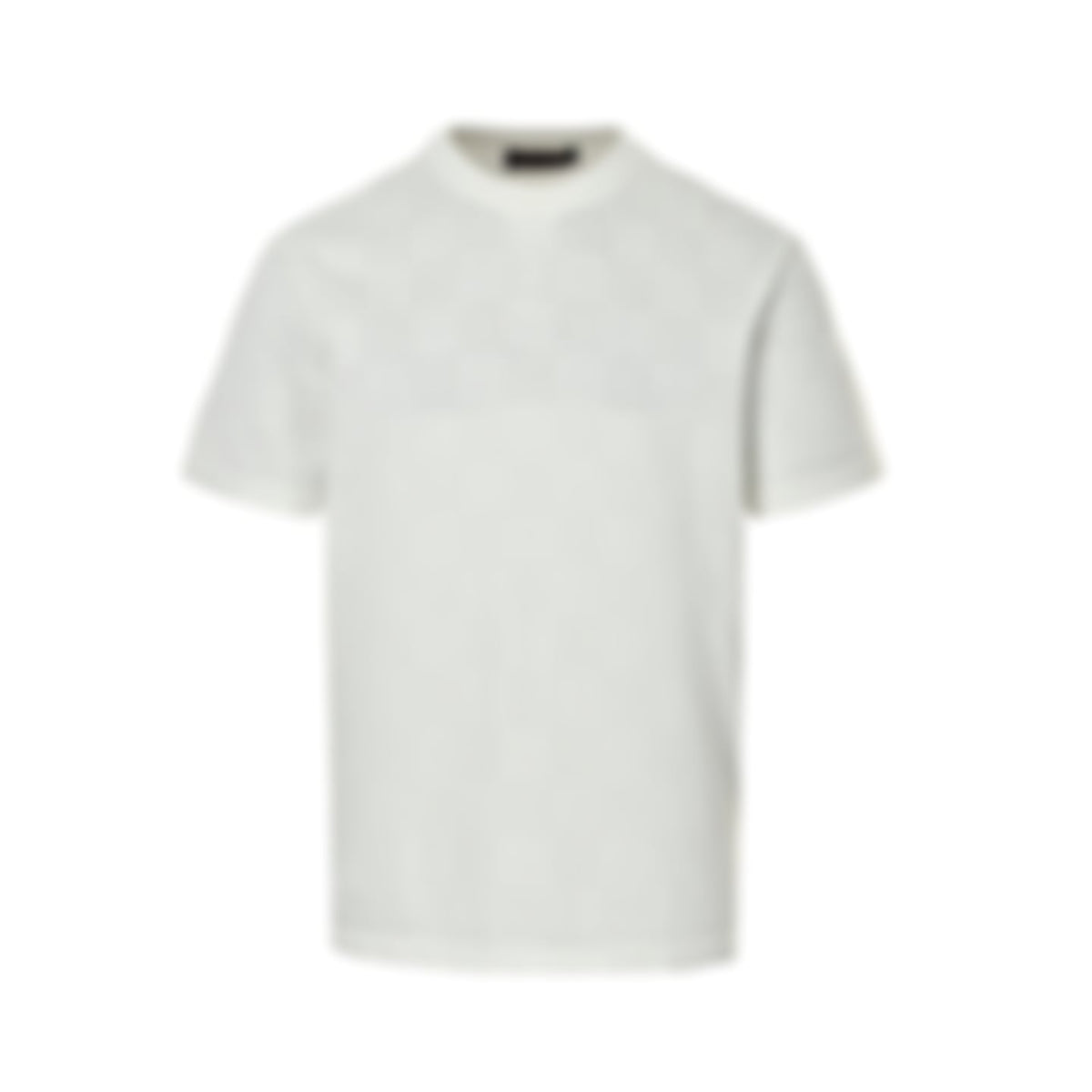 Pointelle Damier Knit T-Shirt | White