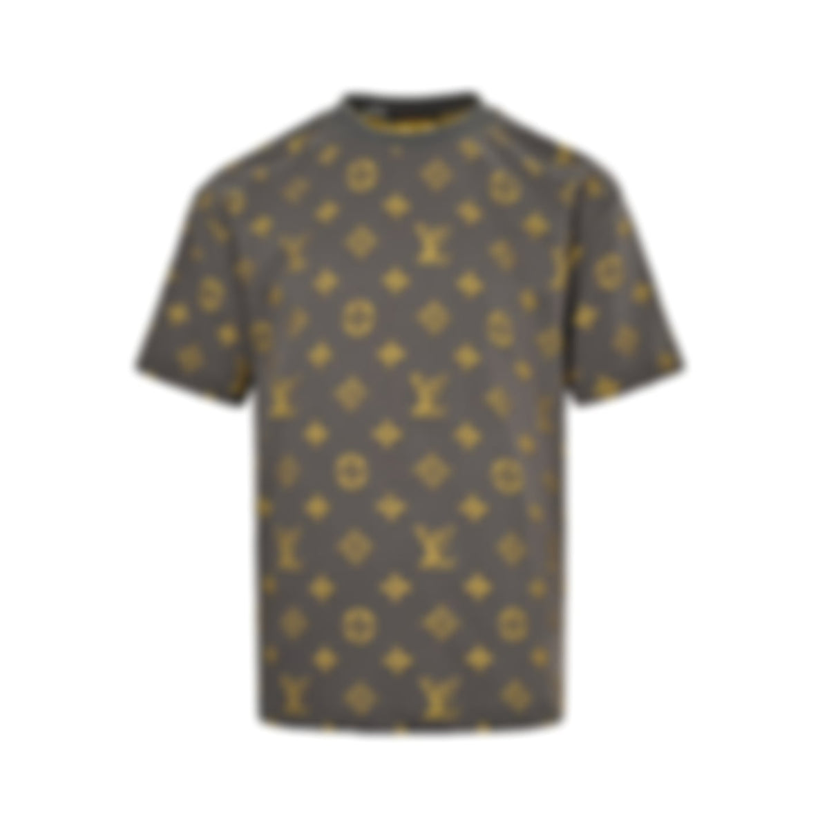 Textured Monogram T-Shirt | Dark Grey & Yellow
