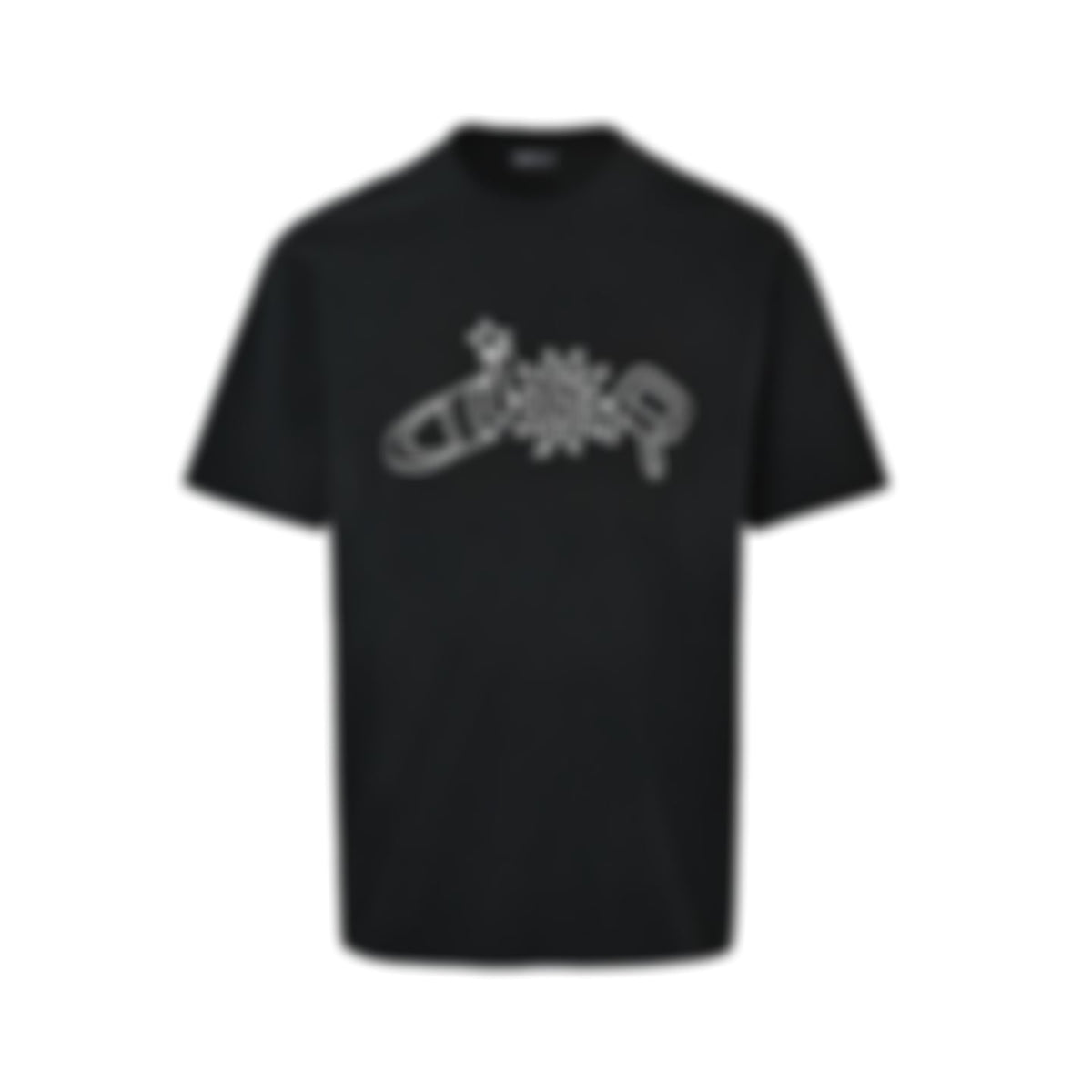 Stylized Embroidered Logo T-Shirt | Black