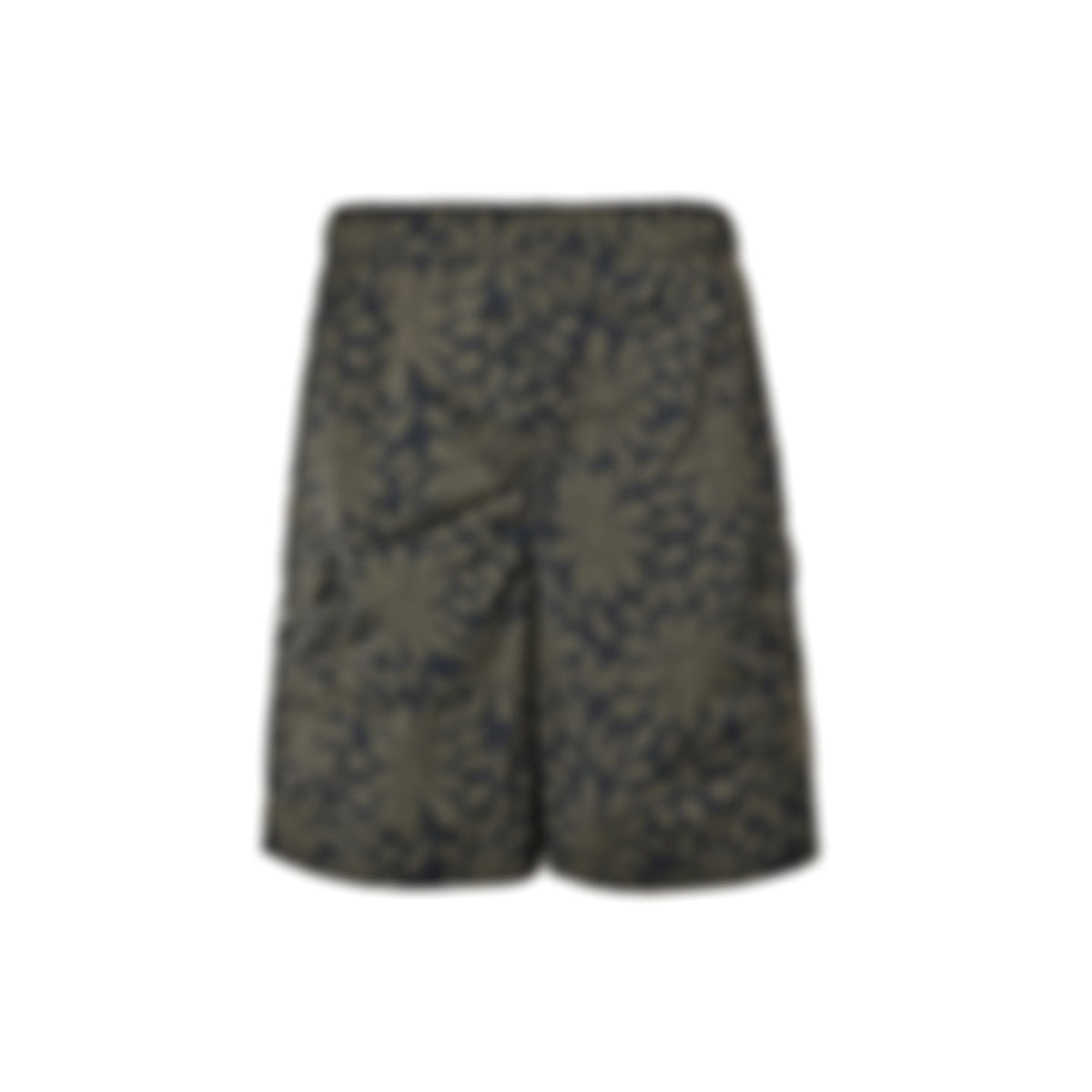 Floral Print Nylon Cargo Shorts | Olive Green