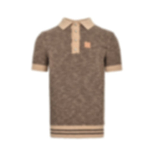 Damier Textured Knit Polo