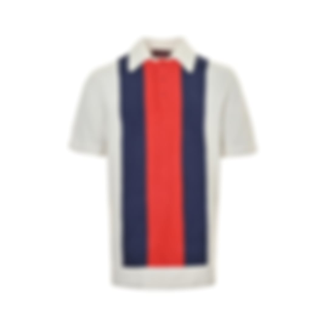 Terry Cloth Vertical Stripe Polo