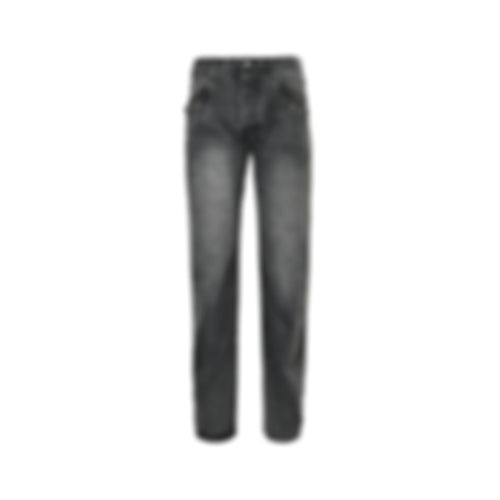 Horsebit Washed Denim Jeans