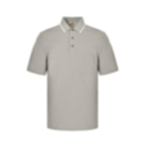 Tipped Collar Pocket Polo | Light Grey