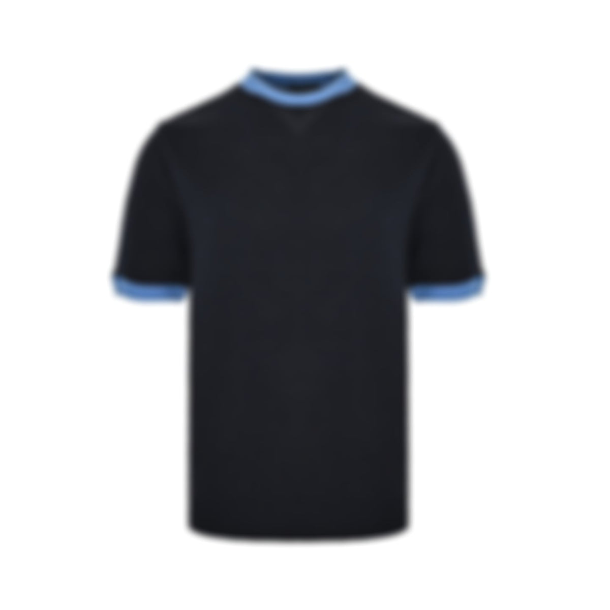 Contrast-Trim Knit T-Shirt | Navy Blue & Light Blue