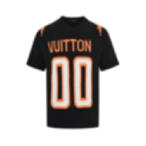 Intarsia Knit Football Jersey | Black