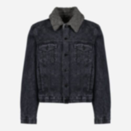 Black Quilted Denim Jacket