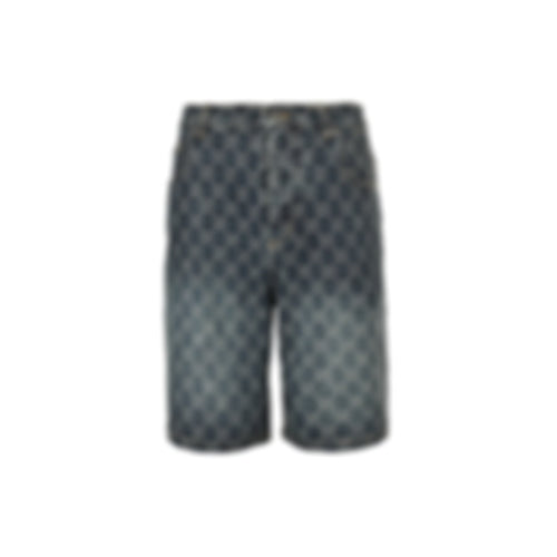 GG Monogram Denim Shorts | Dark Indigo Wash