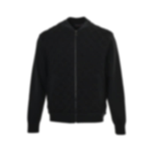 3D Monogram Relief Knit Bomber | Black