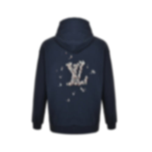 Embroidered Sailboat Logo Hoodie - Navy Blue