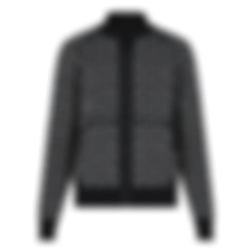 Monogram Jacquard Zip-Up Jacket | Black