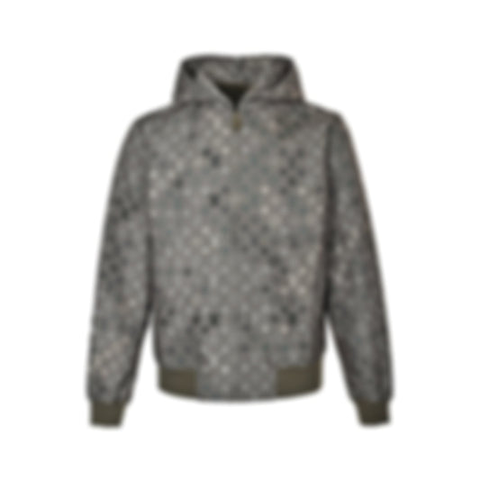 Beaded Monogram Canvas Hooded Jacket - Taupe/Grey