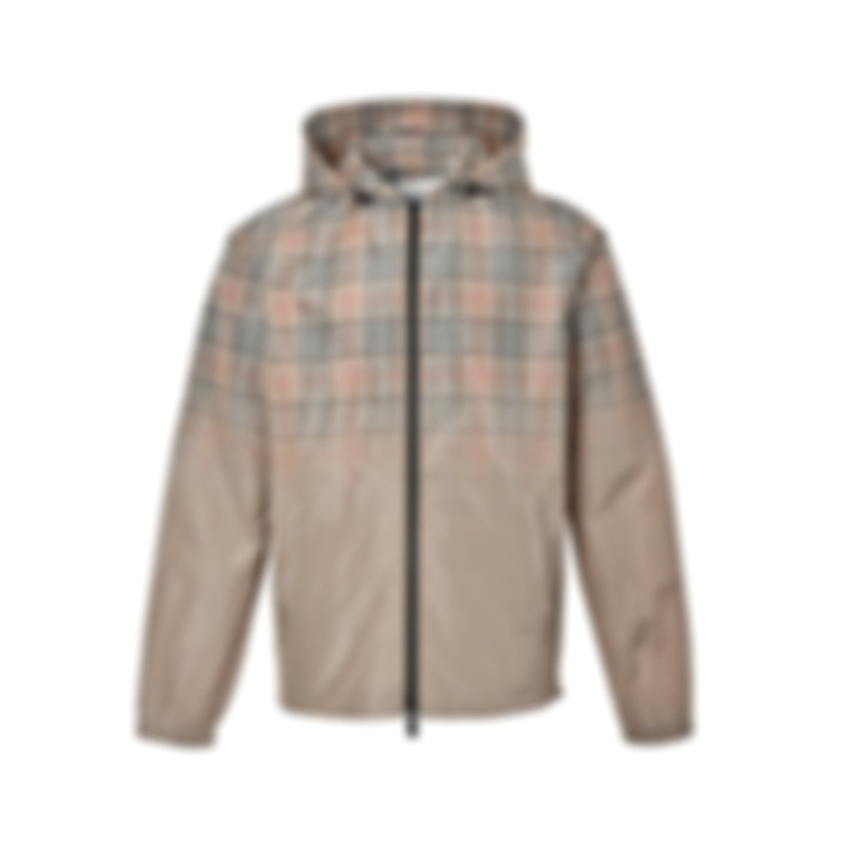 Gradient Check Windbreaker Jacket - Beige