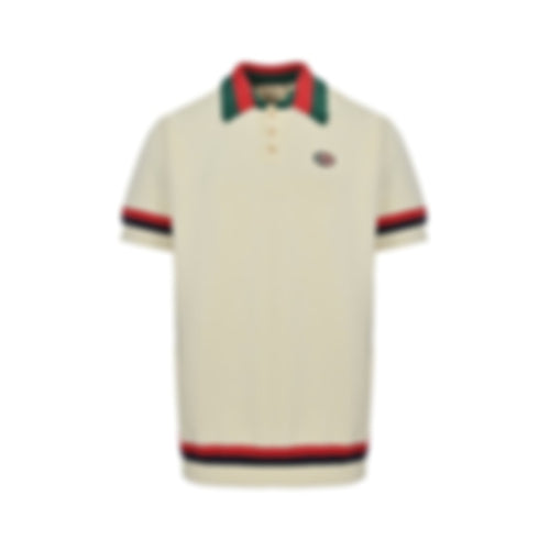 Web Stripe Ribbed Knit Polo