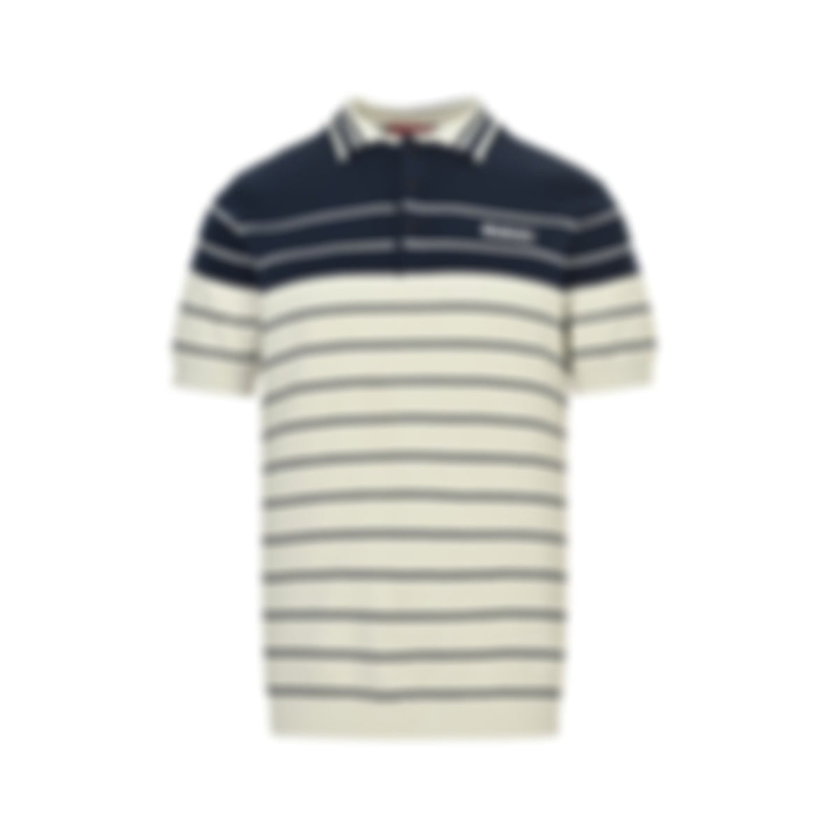 Striped Knit Polo Shirt