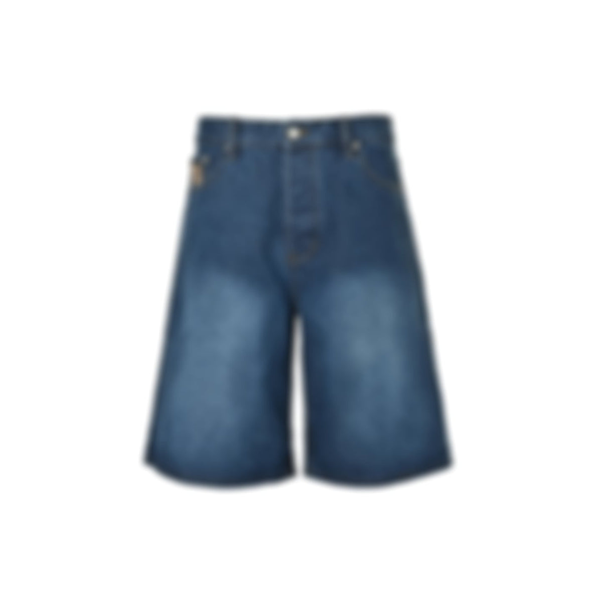 Embroidered LV Baggy Denim Shorts - Vintage Blue