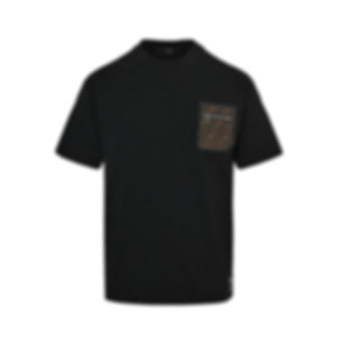 FF Monogram Zip Pocket Cotton T-Shirt