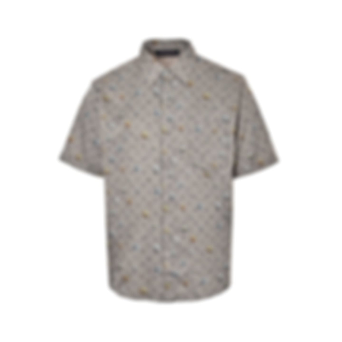Botanical Monogram Short-Sleeve Shirt - Taupe/Grey