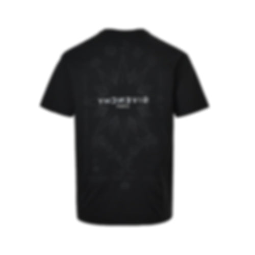 Inverted Logo & Celestial Graphic T-Shirt | Black