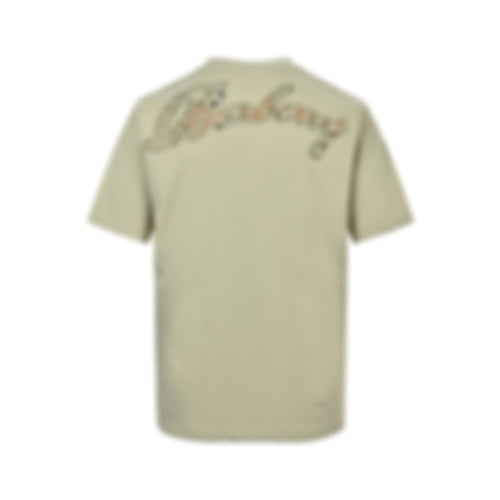 Check Script T-Shirt - Khaki