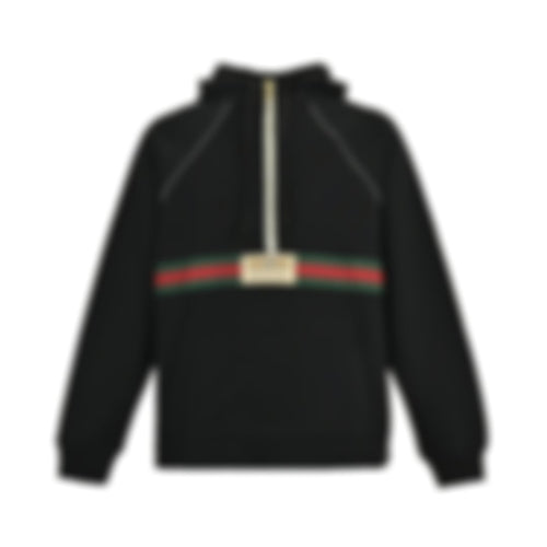 Web Stripe Half-Zip Hoodie