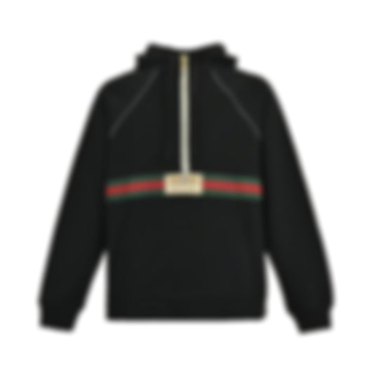 Web Stripe Half-Zip Hoodie