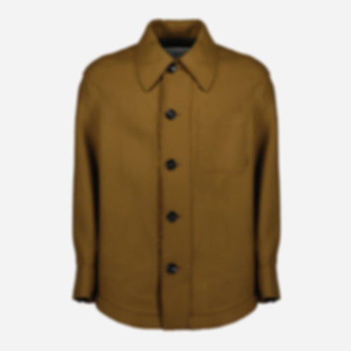 Brown Wool Shirt Jacket