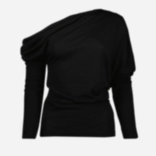 Draped Collar Wool Sweater