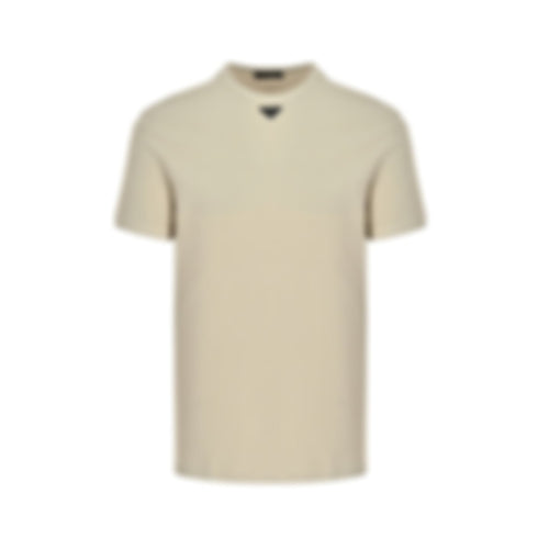 Textured Triangle Logo T-Shirt | Beige