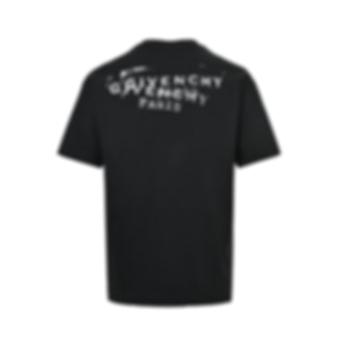 Distressed Offset Logo T-Shirt | Black