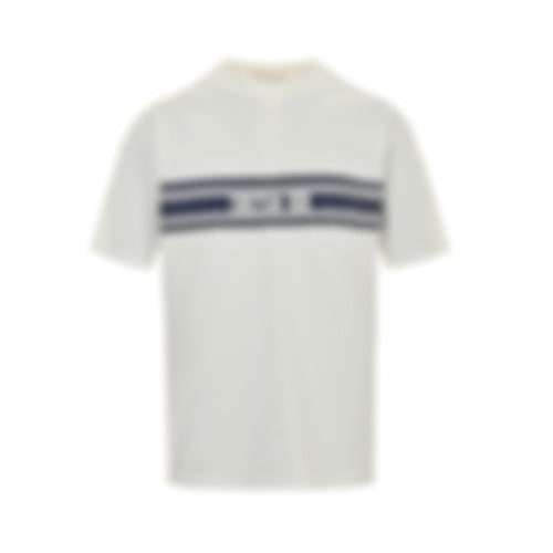 Jacquard Stripe Logo T-Shirt | White