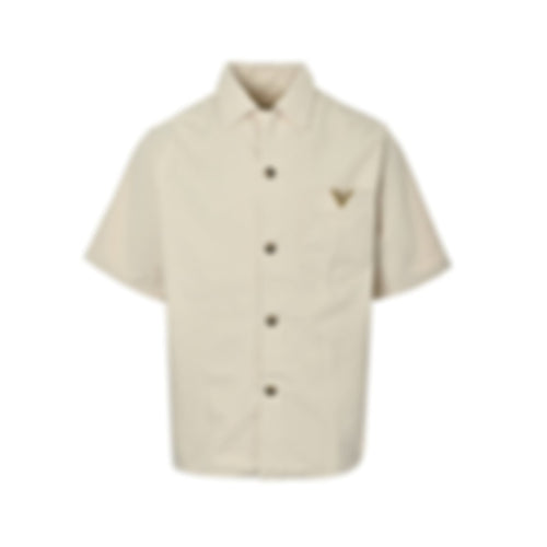 V-Logo Twill Short Sleeve Shirt | Cream