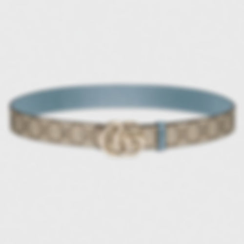 GG Marmont Reversible Belt | GG Supreme & Blue Leather