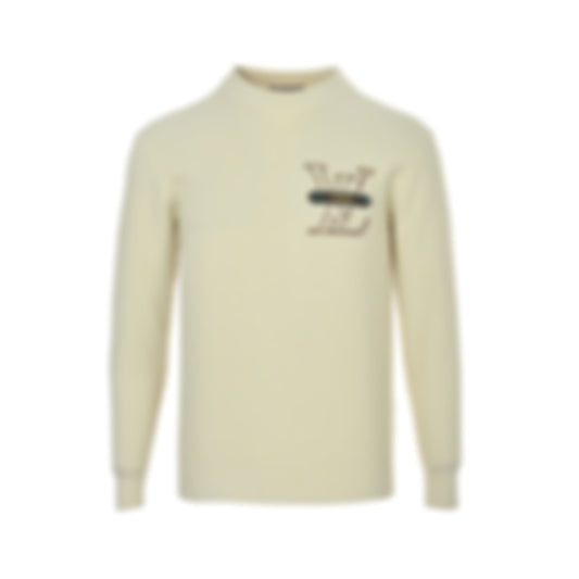 LV Appliqué Ribbed Knit Sweater | Cream
