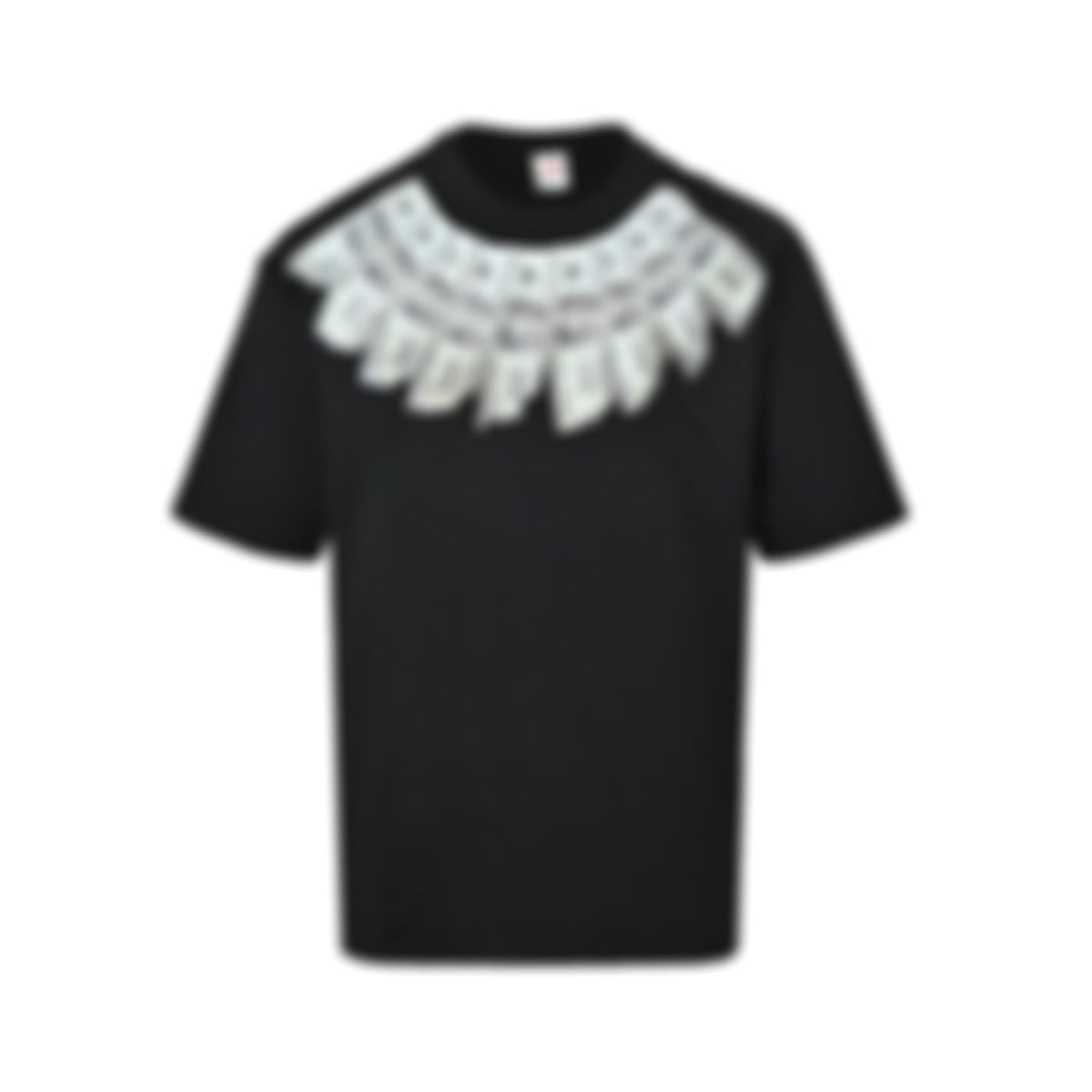 Trompe L'Oeil Currency Collar T-Shirt | Black