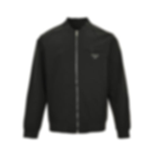 Studded Back Logo Nylon Bomber Jacket | Black