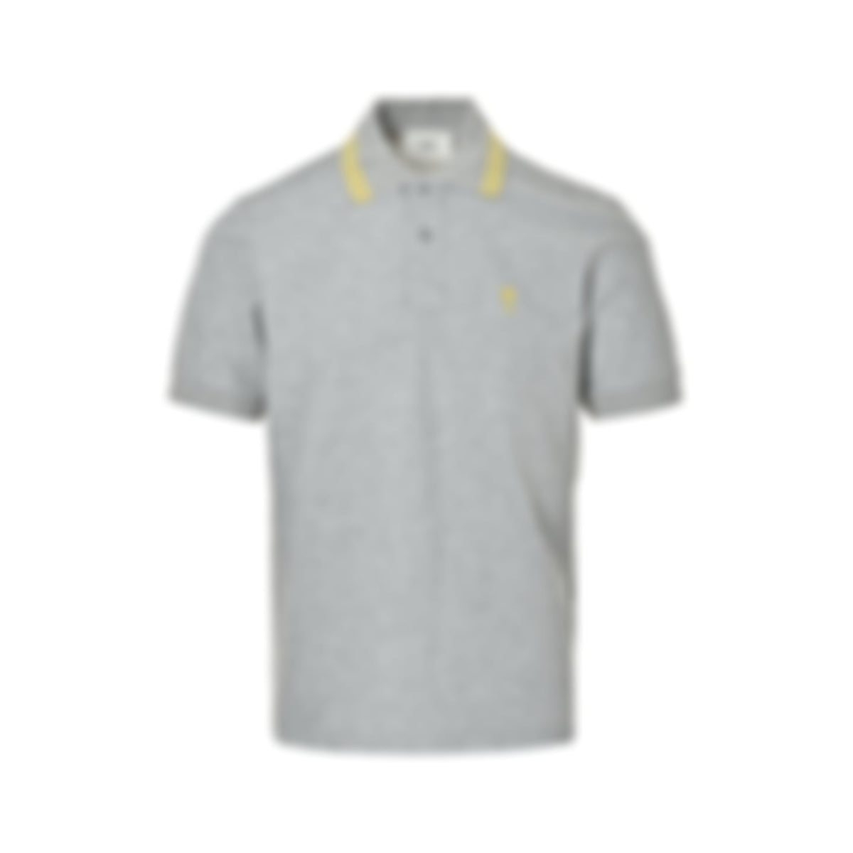 Striped Collar Polo | Heather Grey