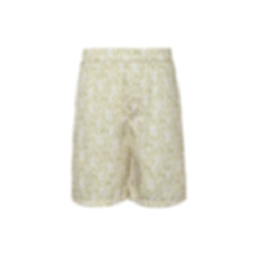 Typographic Print Shorts | Cream & Green