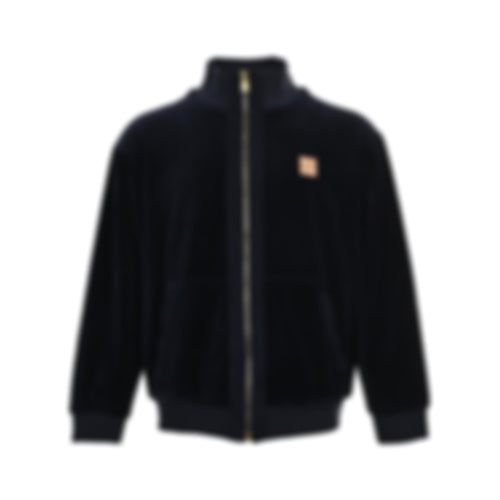 Velour Script Logo Zip-Up Jacket