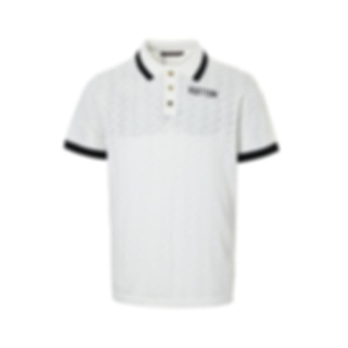 Chevron Pointelle Polo - White