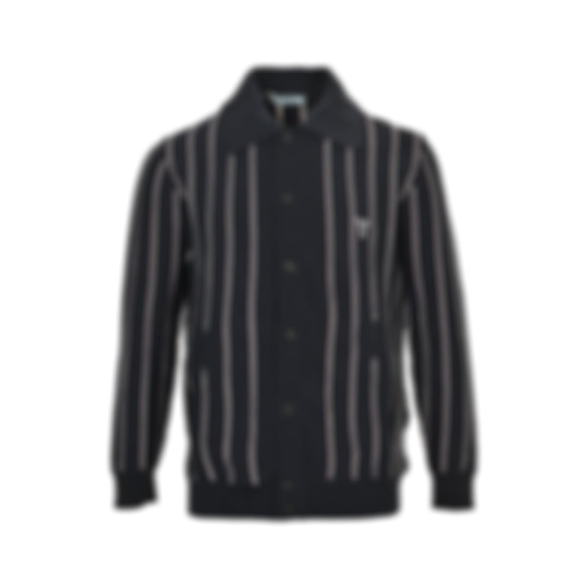 Fine-Knit Pinstripe Cardigan | Black & White