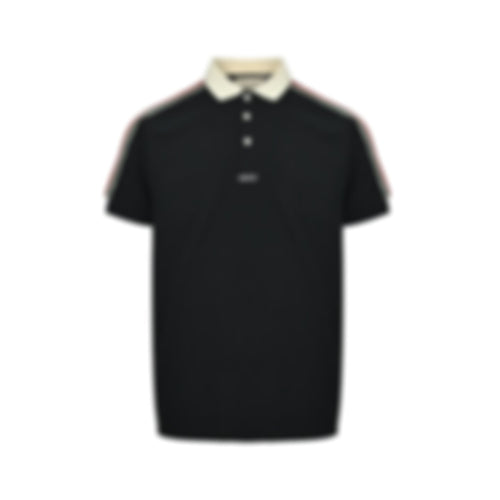 Web-Stripe Trim Polo Shirt